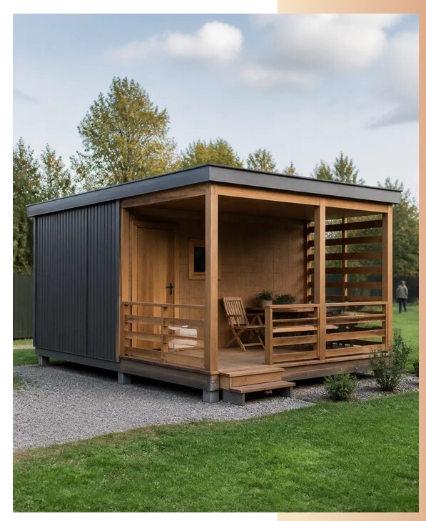 Хозблоки с верандой для дачи в Тихвине по цене от 92888 р. | БытовкаПрофи-Тхв